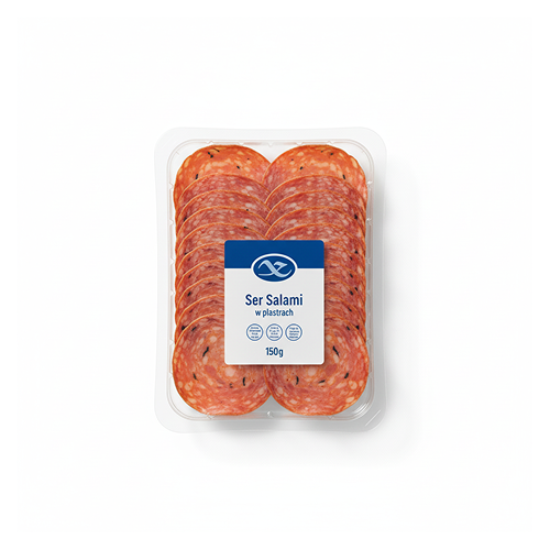 Ser w plastrach 150g salami
